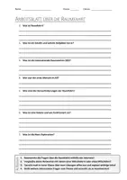 Vorschau - Arbeitsblätter - AB mit Fragen zum Thema "Raumfahrt" + Lösungsblatt - Deckblatt