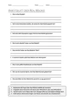 Vorschau - Arbeitsblätter - AB mit Fragen zum Thema "Real Madrid" + Lösungsblatt + Infografik - Deckblatt
