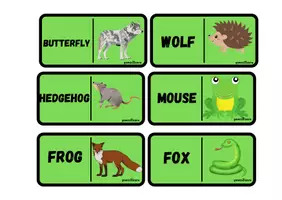anteprima - Materiale di supporto/inclusione - domino garden animals in english - Pagina 1