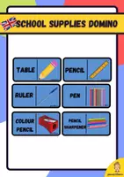 anteprima - Materiale di supporto/inclusione - domino school supplies in english - Pagina di copertina