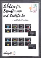 Vorschau - Poster - Sozialformen und Lautstärke - Visualisierung (zwei Schriften) - Deckblatt