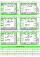 Vorschau - Aufgabenkarten - There is / there are, Task Cards - Deckblatt