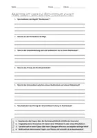 Vorschau - Arbeitsblätter - AB mit Fragen zum Thema "Rechtsstaat" + Lösungsblatt + Mindmap + Infografik - Deckblatt