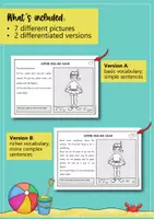 Vista previa - Hojas de trabajo - Summer: read and colour; 7 imágenes; 2 versiones diferenciadas (Inglés) - página 2