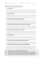 Vorschau - Arbeitsblätter - Lernposter + AB mit Fragen zum Thema "Reggae" + Lösungsblatt + Mindmap + Infografik - Seite 1
