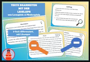Vorschau - Arbeitsblätter - Rechtschreibung überprüfen (3-fach differenziert) mit der Leselupe - Deckblatt