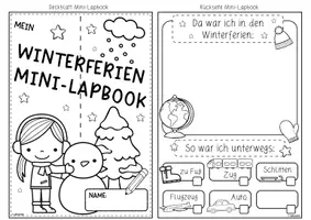 Vorschau - Stundenentwürfe - Meine Winterferien | Mini-Lapbook | Bastelvorlage - Seite 2