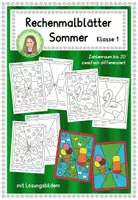 Vorschau - Arbeitsblätter - Rechenmalblätter Sommer Klasse 1/2 differenziert - Deckblatt