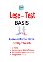 Vorschau - Test - LESE - TEST: Satzverständnis (richtig / falsch) Teil 1 - Deckblatt