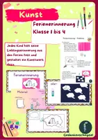 Vorschau - Mal- und Bastelvorlagen - Ferienerinnerung_Kunstprojekt_Klasse 1-4 - Deckblatt