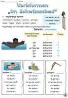 Vorschau - Arbeitsblätter - Verbformen "Im Schwimmbad" DaZ / DaF / Deutsch - Seite 1