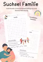 Vorschau - Arbeitsblätter - Suchsel Familie 👨👩👧 - Deckblatt