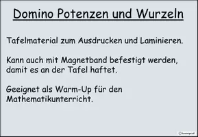 Vorschau - Spiele - Tafelmaterial Domino - Potenzen und Wurzeln - Seite 2