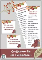 Vorschau - Anderer Materialtyp - Grußkarten für die Herbstferien - Deckblatt
