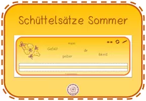 Vorschau - Aufgabenkarten - Schüttelsätze Sommer mit Schreibzeile - Deckblatt