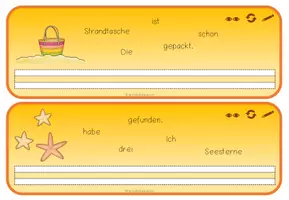 Vorschau - Aufgabenkarten - Schüttelsätze Sommer mit Schreibzeile - Seite 2