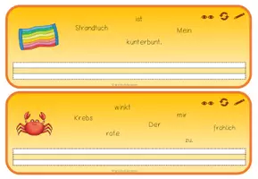 Vorschau - Aufgabenkarten - Schüttelsätze Sommer mit Schreibzeile - Seite 3