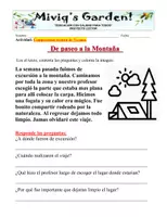 Vista previa - Hojas de trabajo - Lecturitas de Verano: Comprensión lectora (PDF) - página 2