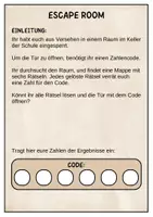 Vorschau - Arbeitsblätter - Escape Room Mathe Klasse 1 - Seite 1