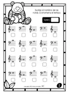 Vista previa - Hojas de trabajo - Hojas Musicales Cronometradas – Notas en Clave de Sol y Fa - página 3