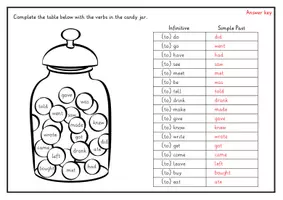 Vista previa - Hojas de trabajo - Simple Past of irregular verbs: candy jar activity (inglés) - página 3