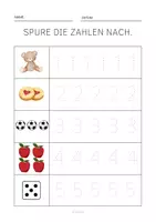 Vorschau - Arbeitsblätter - Arbeitsblatt Nachspuren der Zahlen 1 bis 5 - Deckblatt