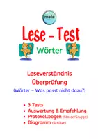 Vorschau - Test - Lese-Test: Leseverständnis (Wörter) Beurteilung, Was tun? - Deckblatt