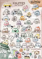 Vorschau - Mal- und Bastelvorlagen - Knuffies „Go School“ Cliparts Set - Deckblatt