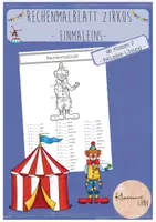 Vorschau - Arbeitsblätter - Rechenmalblatt Zirkus: Einmaleins (ab Klasse 2) - Deckblatt