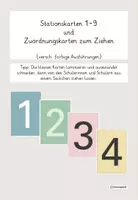 Vorschau - Stationenlernen - Stationskarten 1-9 und Zuordnungskarten zum Ziehen - Deckblatt