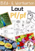 Vorschau - Arbeitsblätter - Laut (Buchstaben) Pf / pf - Bildkarten & Wortkarten mit Fotos und Schreibaufgabe - Deckblatt