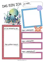Vorschau - Arbeitsblätter - Das bin ich - sich vorstellen Oktopusklasse Arbeitsblätter Deutsch Grundschule - Seite 1