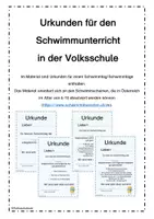 Vorschau - Anderer Materialtyp - Urkunden für den Schwimmunterricht - Deckblatt