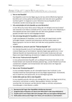 Vorschau - Arbeitsblätter - AB mit Fragen zum Thema "Republik" + Lösungsblatt - Seite 1