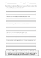 Vorschau - Arbeitsblätter - AB mit Fragen zum Thema "Republikanische Partei (USA)" + Lösungsblatt - Deckblatt