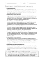 Vorschau - Arbeitsblätter - AB mit Fragen zum Thema "Restaurant" + Lösungsblatt + Infografik - Seite 2
