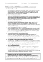 Vorschau - Arbeitsblätter - AB mit Fragen zum Thema "Revolution" + Lösungsblatt - Seite 1