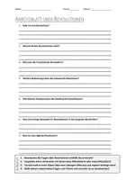 Vorschau - Arbeitsblätter - AB mit Fragen zum Thema "Revolution" + Lösungsblatt - Deckblatt