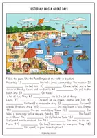 Vista previa - Hojas de trabajo - Simple Past: picture + activities (inglés) - página 2