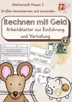 Vorschau - Arbeitsblätter - Rechnen mit Geld - Rechenheft Klasse 2 - Deckblatt