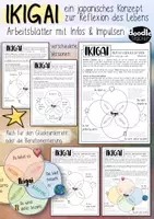 Vorschau - Arbeitsblätter - Ikigai - Arbeitsblätter, Infos und Übersicht / Sinn des Lebens - Deckblatt