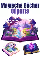 Vorschau - selbst erstellte Cliparts/Grafiken - Magische Bücher - Cliparts - kommerziell nutzbar - Teil des "Zauberei Megapakets" - Deckblatt