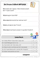 Vorschau - Arbeitsblätter - Frauen Fußball WM / Lesetext mit Material - Seite 2
