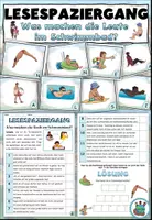 Vorschau - Arbeitsblätter - Lesespaziergang „Im Schwimmbad ist viel los“ 3-fach differenziert- DaZ / DaF / Deutsch - Deckblatt