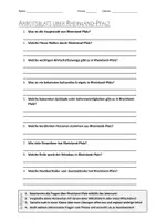 Vorschau - Arbeitsblätter - AB mit Fragen zum Thema "Rheinland-Pfalz" + Lösungsblatt + Mindmap + Infografik - Deckblatt