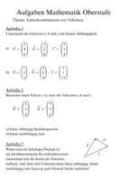 Vorschau - Arbeitsblätter - Mathematik Aufgaben Linearkombination von Vektoren - Seite 1