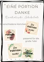 Vorschau - Mal- und Bastelvorlagen - GESCHENK Dankeskarte groß Quadratische Schokolade - Deckblatt