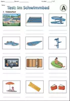 Vorschau - Arbeitsblätter - Test "Im Schwimmbad" 3-fach differenziert - DaZ / DaF / Deutsch - Seite 2