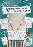 Vorschau - Spiele - Bastelvorlage "Früchte-Girlande" Sommer Klassenprojekt Dekoration - Deckblatt