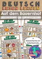Vorschau - Fördermaterial/Inklusion - Auf dem Bauernhof - Klammerkarten - Deckblatt